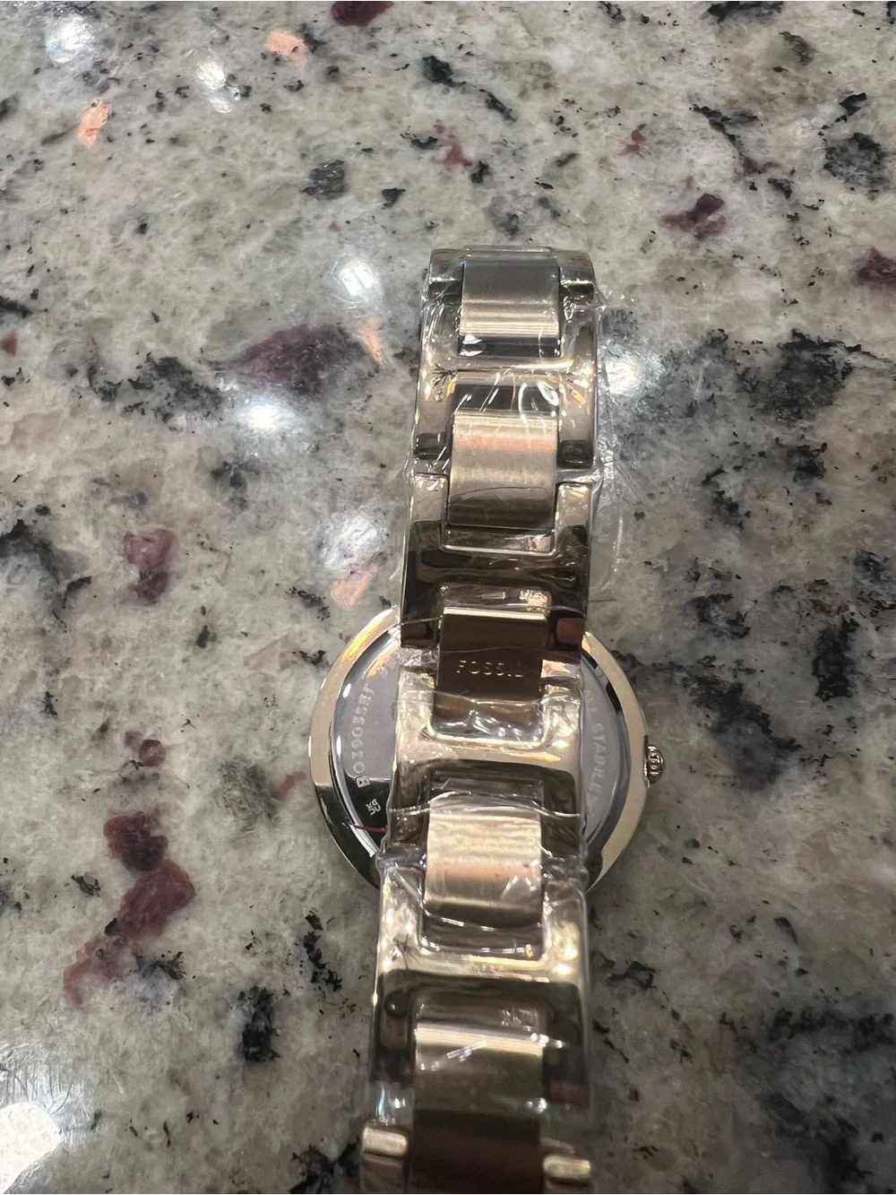 Fossil Women’s Silver Stainless Bracelet Analog Gem-Set Bezel Watch w/ Box